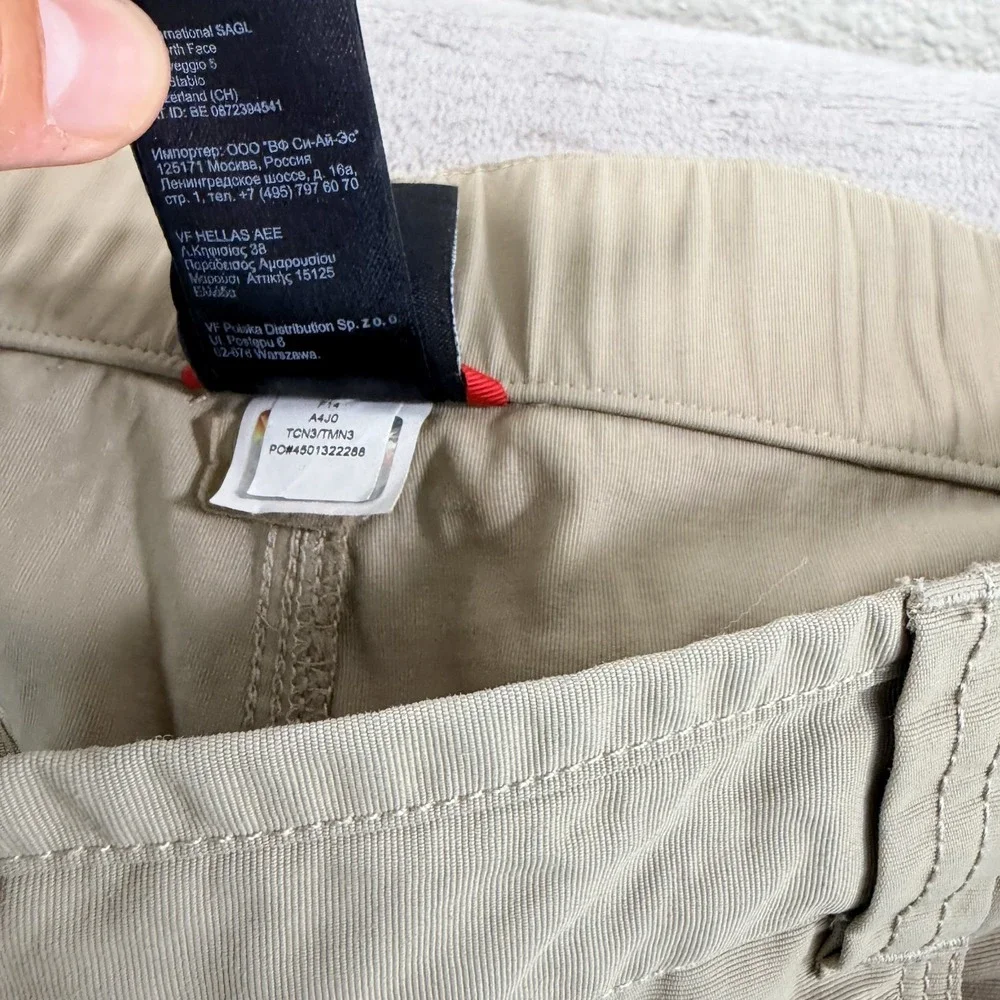 The North Face Zip Off Convertible Pants Khaki Beige Nylon Hiking Men 2XL 42x31